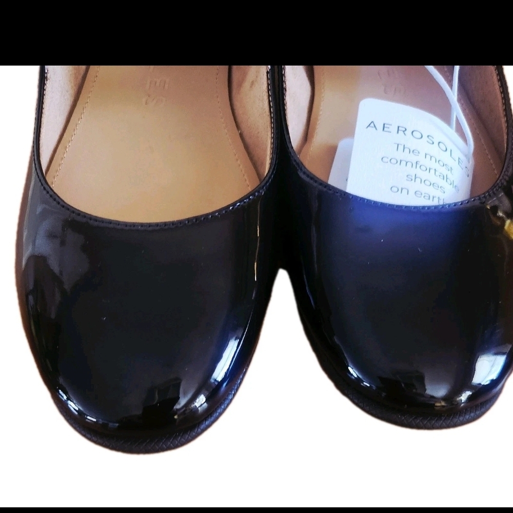 AEROSOLES Perry Black Patent Leather Mary Jane Flats Women's Size 9 - Picture 2 of 9